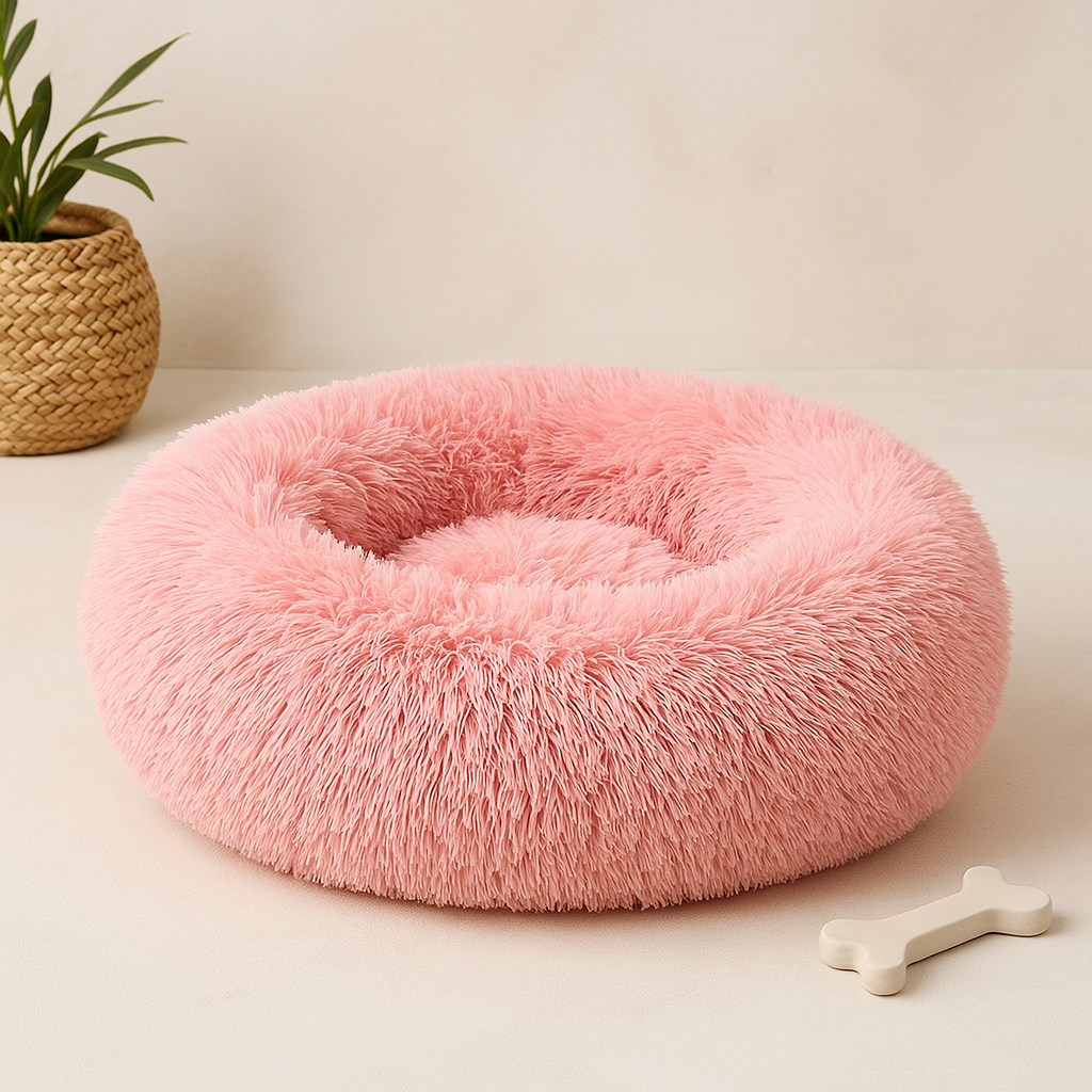Panier donut moelleux pour chien et chat